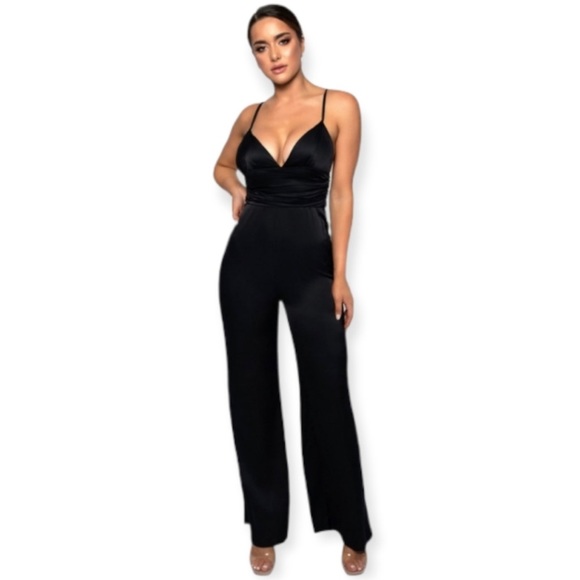 Meshki Pants - Meshki Silky black jumpsuit